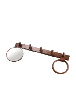 FDB Møbler Q4 Allé scarfhängare, valnöt - brunt läder