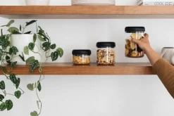 Fellow Atmos vakuumbehållare, 1,2 l, transparent glas - mattsvart