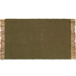 ferm LIVING Block matta, 80 x 50 cm, oliv - natur