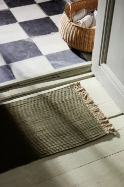 ferm LIVING Block matta, 80 x 50 cm, oliv - natur