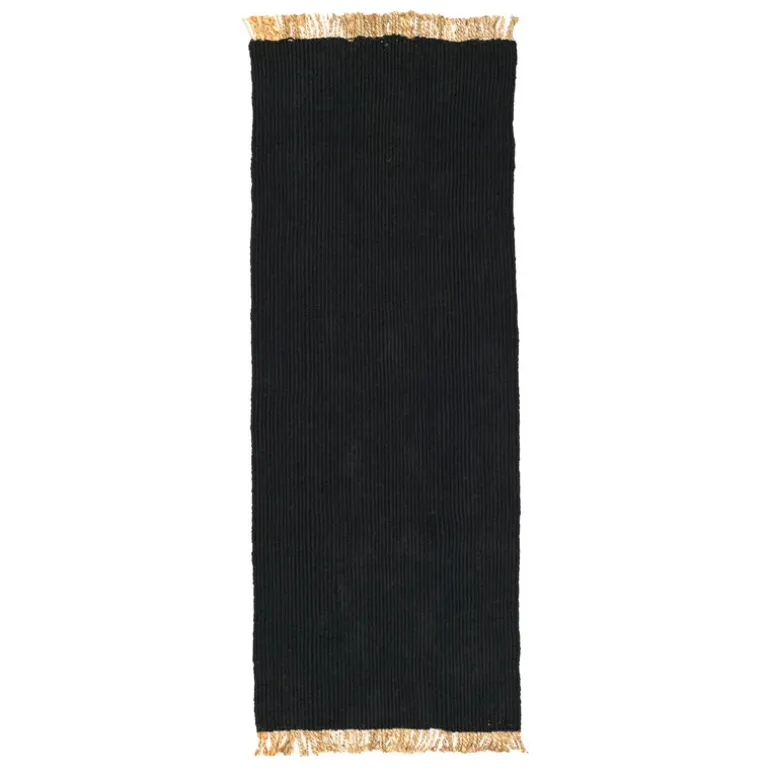 ferm LIVING Block Runner matta, 80 x 200 cm, svart - natur