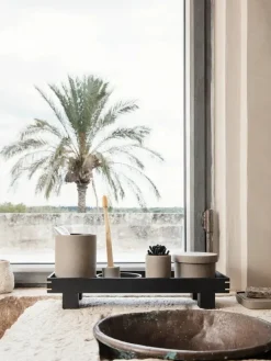 ferm LIVING Bon Accessories tandborstmugg, sand - svart