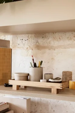 ferm LIVING Bon Accessories stor behållare, sand - svart