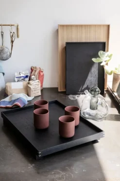 ferm LIVING Bon bricka L, svartbetsad ek