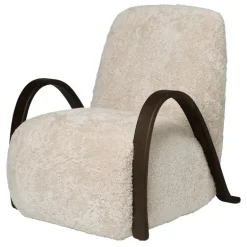ferm LIVING Buur fåtölj, Sheepskin Moonlight - mörk betsad ek