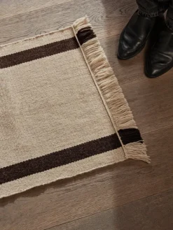 ferm LIVING Calm Kelim köksmatta, 50 x 70 cm, naturvit - kaffe