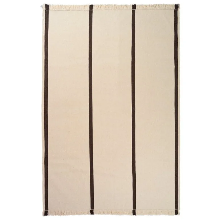 ferm LIVING Calm Kelim matta, 200 x 300 cm, naturvit – kaffe