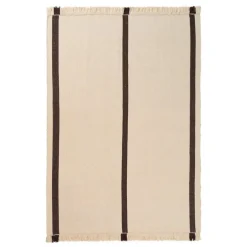 ferm LIVING Calm Kelim-matta, 140 x 200 cm, naturvit - kaffe