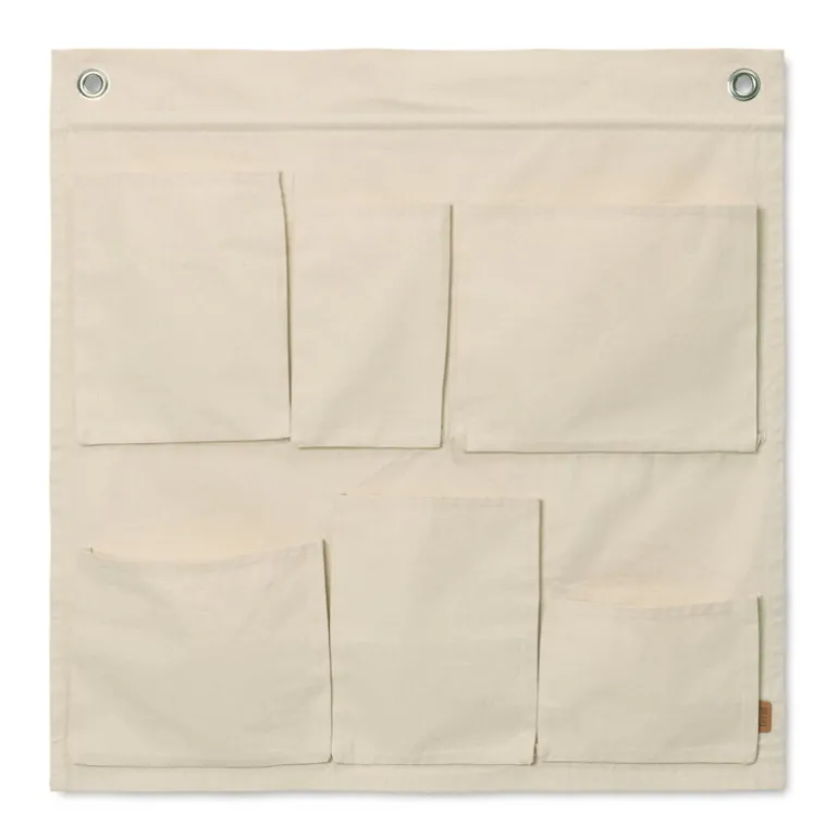 ferm LIVING Canvas Wall Pockets, naturvit