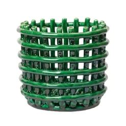 ferm LIVING Ceramic korg, liten, smaragdgrön