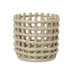 ferm LIVING Ceramic liten korg, cashmere