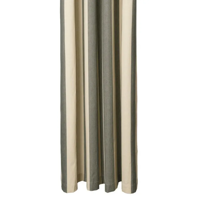 ferm LIVING Chambray duschdraperi, dark lichen - parchment