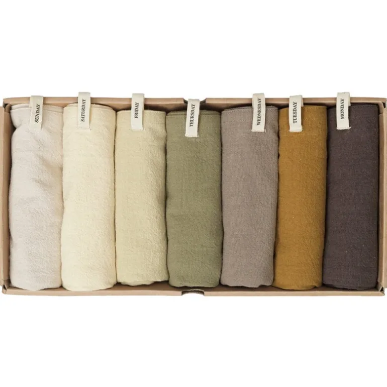 ferm LIVING Day kökshandduk, 7-pack, calm