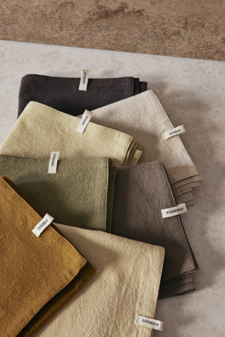 ferm LIVING Day kökshandduk, 7-pack, calm