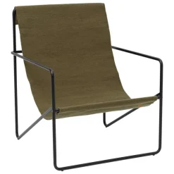 ferm LIVING Desert karmstol, svart - olive