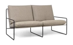 ferm LIVING Desert 2-sits soffa, svart - mörk sand Dolce