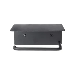 ferm LIVING Dora toalettpappershållare med hylla, svart