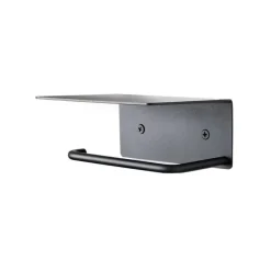 ferm LIVING Dora toalettpappershållare med hylla, svart