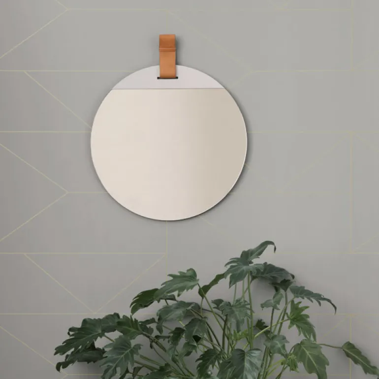 ferm LIVING Enter spegel, stor, brun