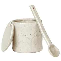 ferm LIVING Flow syltburk med sked, off - white speckle