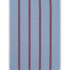 ferm LIVING Hale kökshandduk, blekblå - vinröd