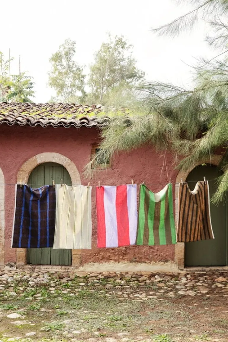 ferm LIVING Hale kökshandduk, oliv - grön