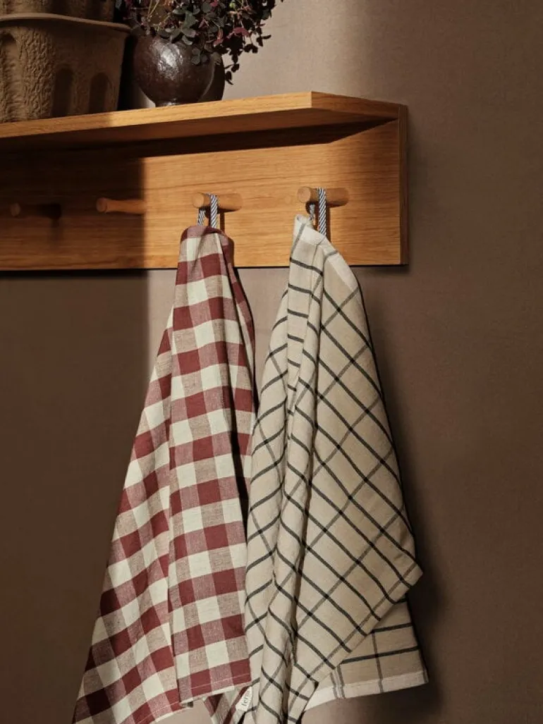 ferm LIVING Hale kökshandduk, kanel - grågrön