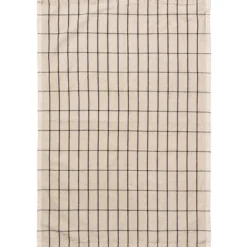 ferm LIVING Hale kökshandduk, sand - svart