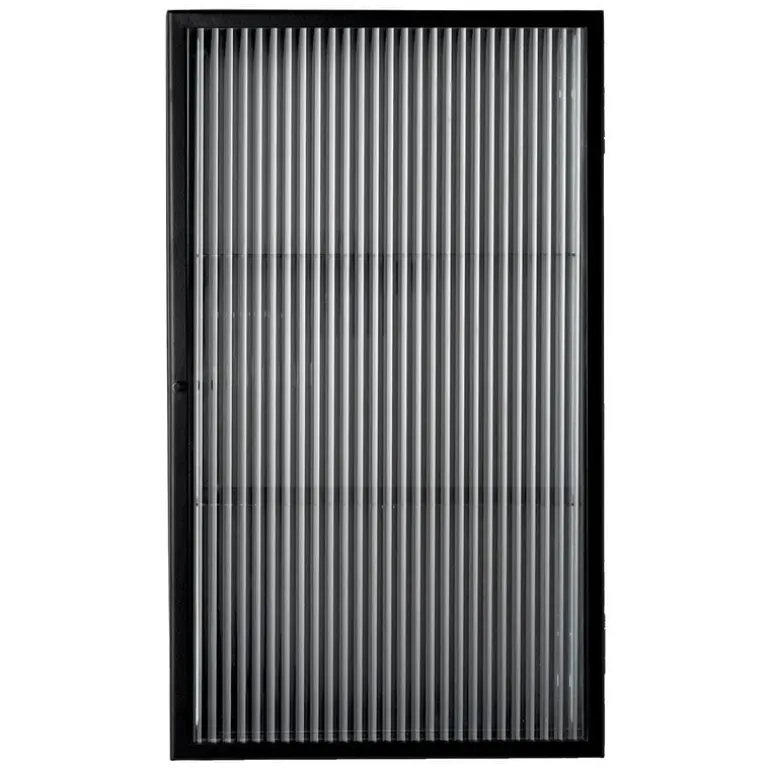 ferm LIVING Haze väggskåp, ribbat glas, svart