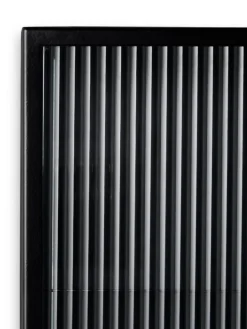 ferm LIVING Haze väggskåp, ribbat glas, svart