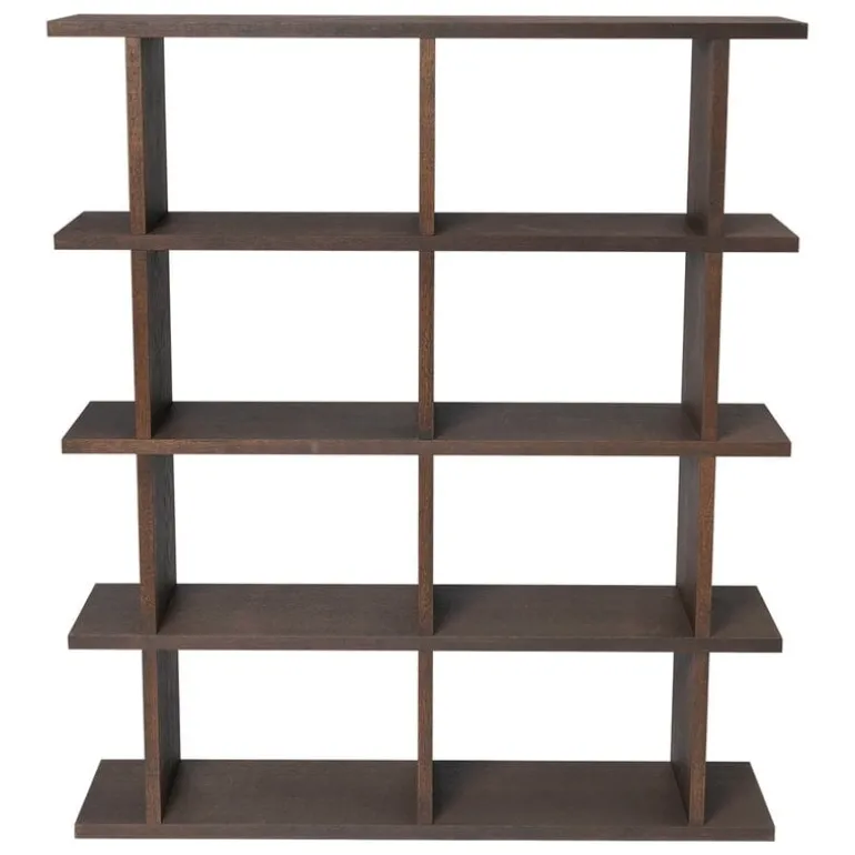 ferm LIVING Kona bokhylla 2x4, mörk betsad ek