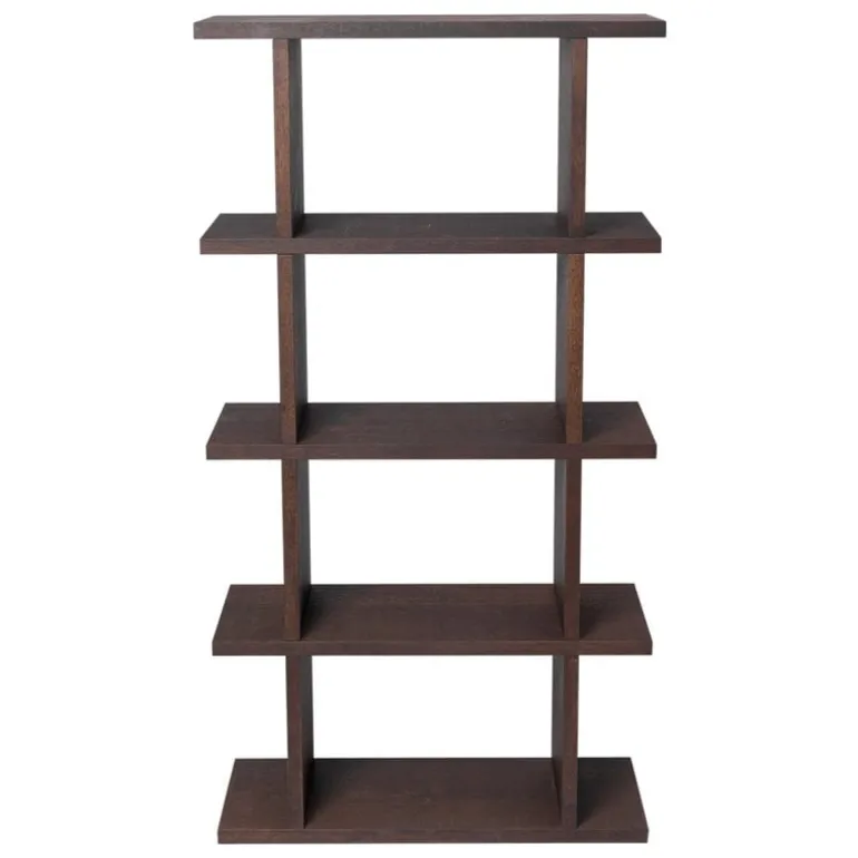 ferm LIVING Kona bokhylla 1x4, mörk betsad ek