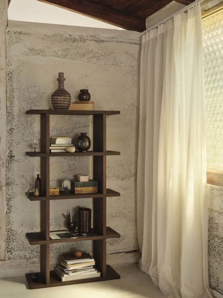 ferm LIVING Kona bokhylla 1x4, mörk betsad ek