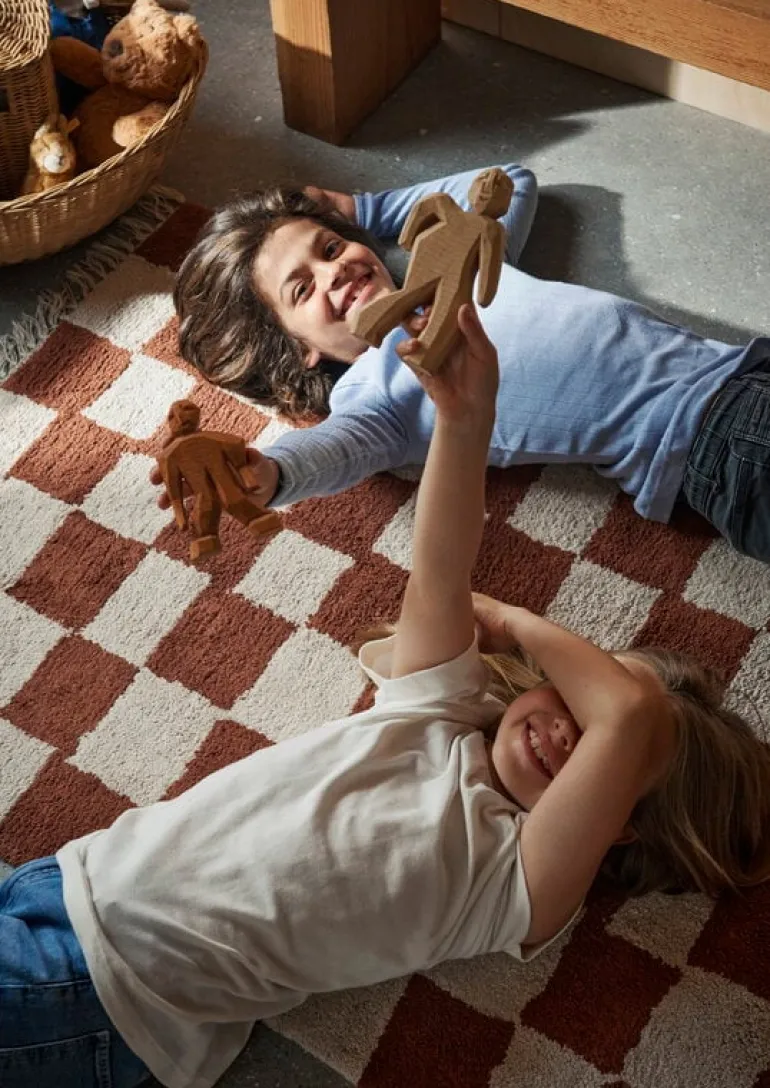 ferm LIVING Mara Washable matta, 150 x 80 cm, rost - varm sand