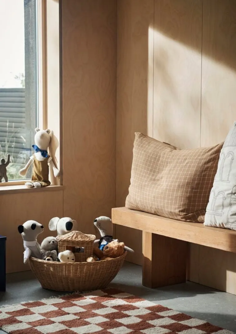 ferm LIVING Mara Washable matta, 150 x 80 cm, rost - varm sand