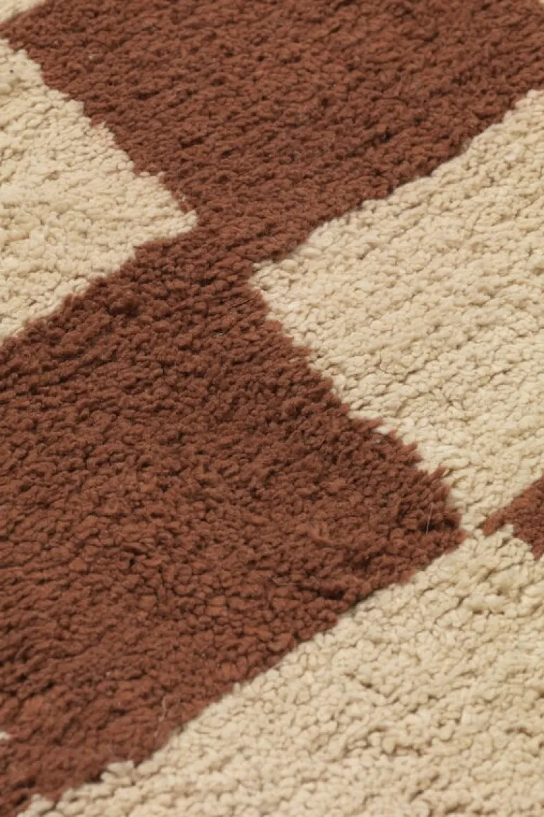 ferm LIVING Mara Washable matta, 150 x 80 cm, rost - varm sand