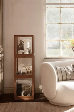 ferm LIVING Miru glasmonter, mörkbehandlad ek