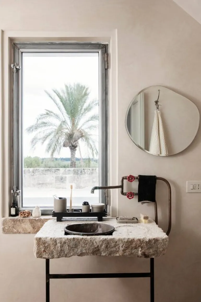 ferm LIVING Pond spegel, liten, mörk krom