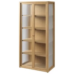 ferm LIVING Reed vitrinskåp, naturbetsad ek