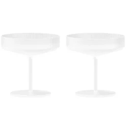 ferm LIVING Ripple champagneglas, 2 st., frostad