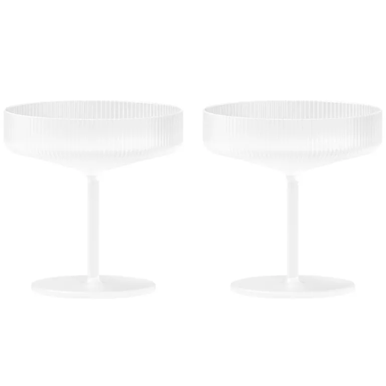 ferm LIVING Ripple champagneglas, 2 st., frostad