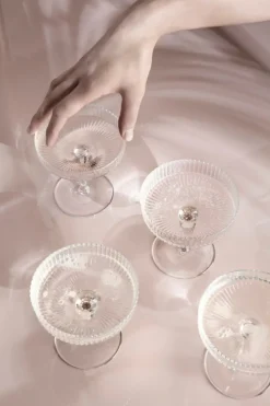 ferm LIVING Ripple champagneglas, 2-pack, ofärgad