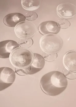 ferm LIVING Ripple champagneglas, 2-pack, ofärgad