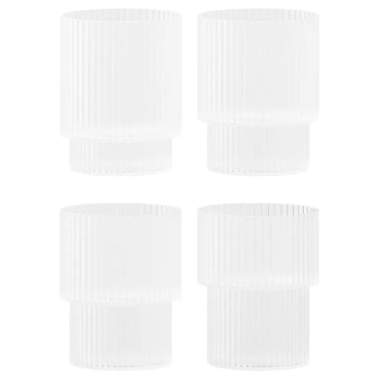 ferm LIVING Ripple dricksglas, 4 st., frostad