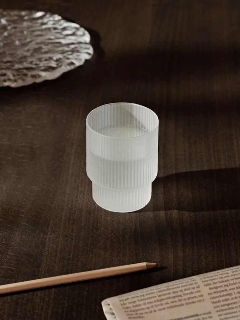 ferm LIVING Ripple dricksglas, 4 st., frostad