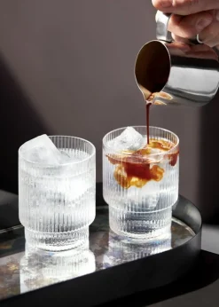 ferm LIVING Ripple glas, 4-pack, ofärgad