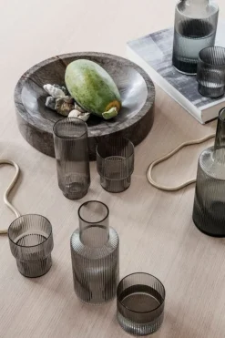 ferm LIVING Ripple höga drinkglas, 4 st, smoked grey
