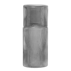ferm LIVING Ripple karaffset, litet, smoked grey