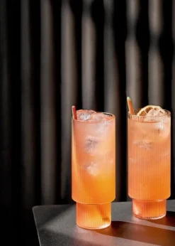 ferm LIVING Ripple longdrinkglas, 4 st, ofärgad