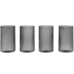 ferm LIVING Ripple Verrines-glas, 4 st, rökgrå